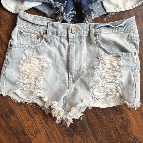 Aeropostale Blue Distressed denim shorts size 6 two pairs total (G4) - Picture 2 of 6